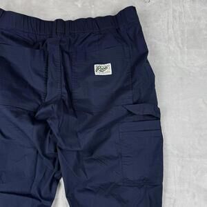 Roots Canada Cargo Pants Men 36 Navy Elastic Waist Nylon Hiking Utility Gorpcore